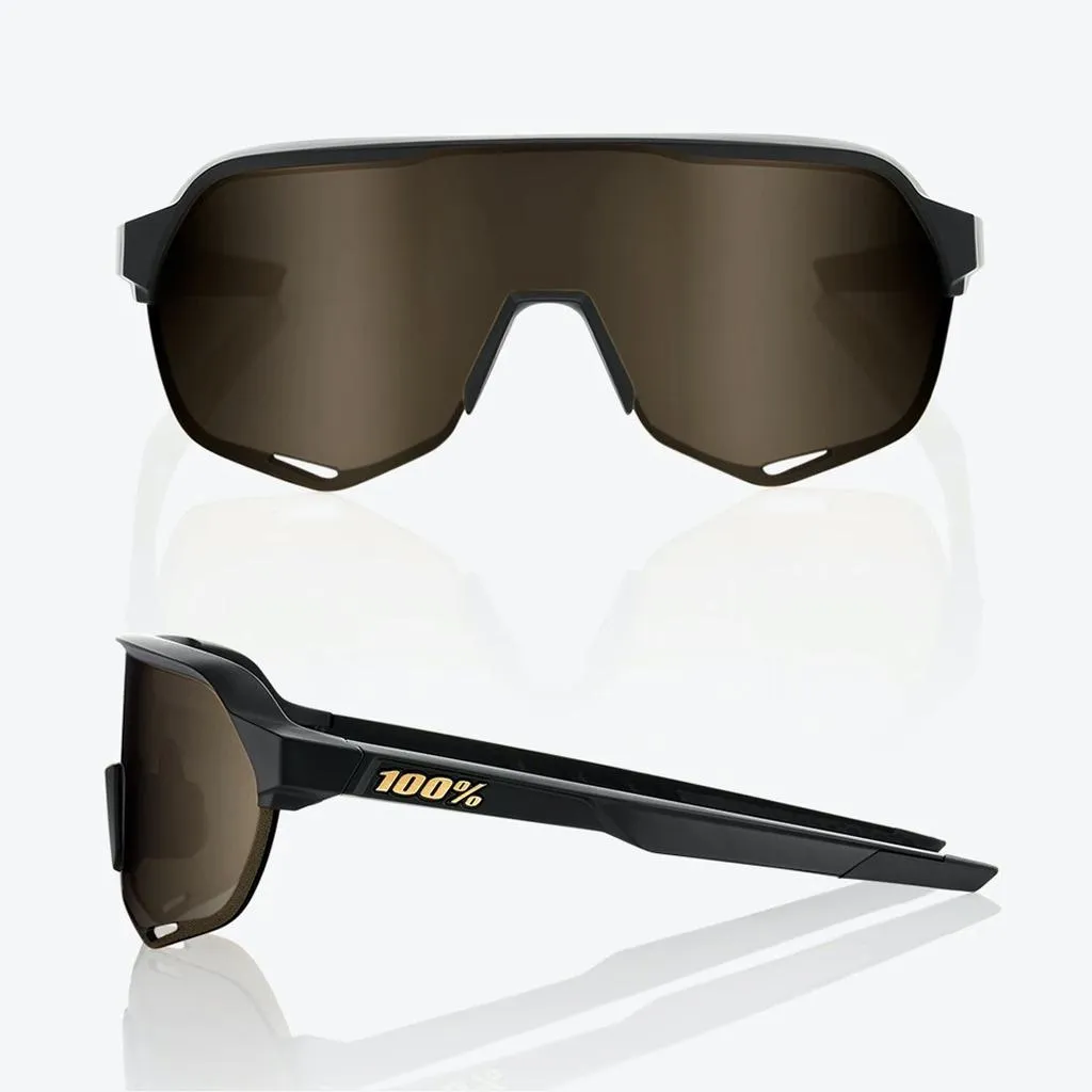 100% S2 - Matte Black - Flash Gold Lens