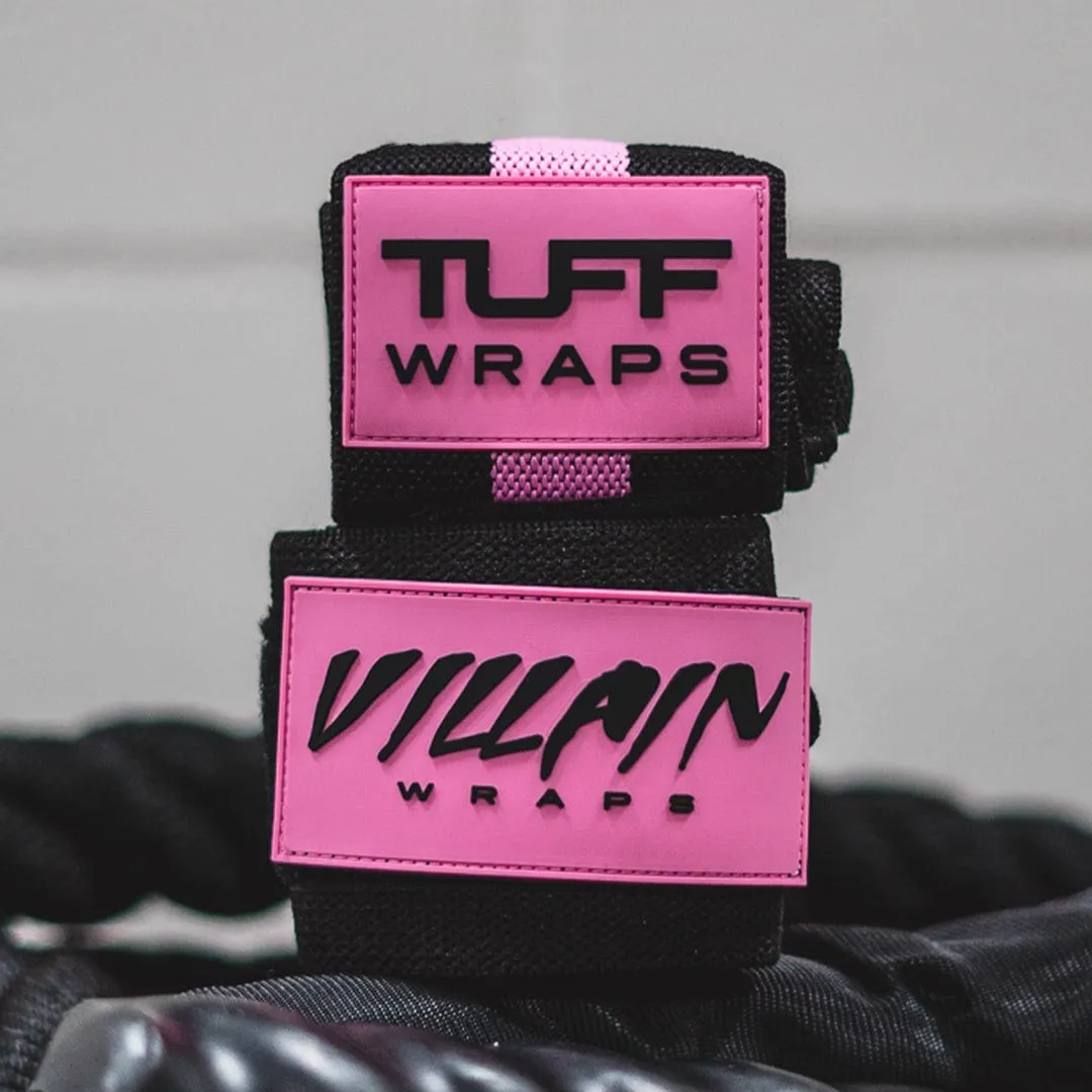 16" Villain Wrist Wraps - Black & Pink