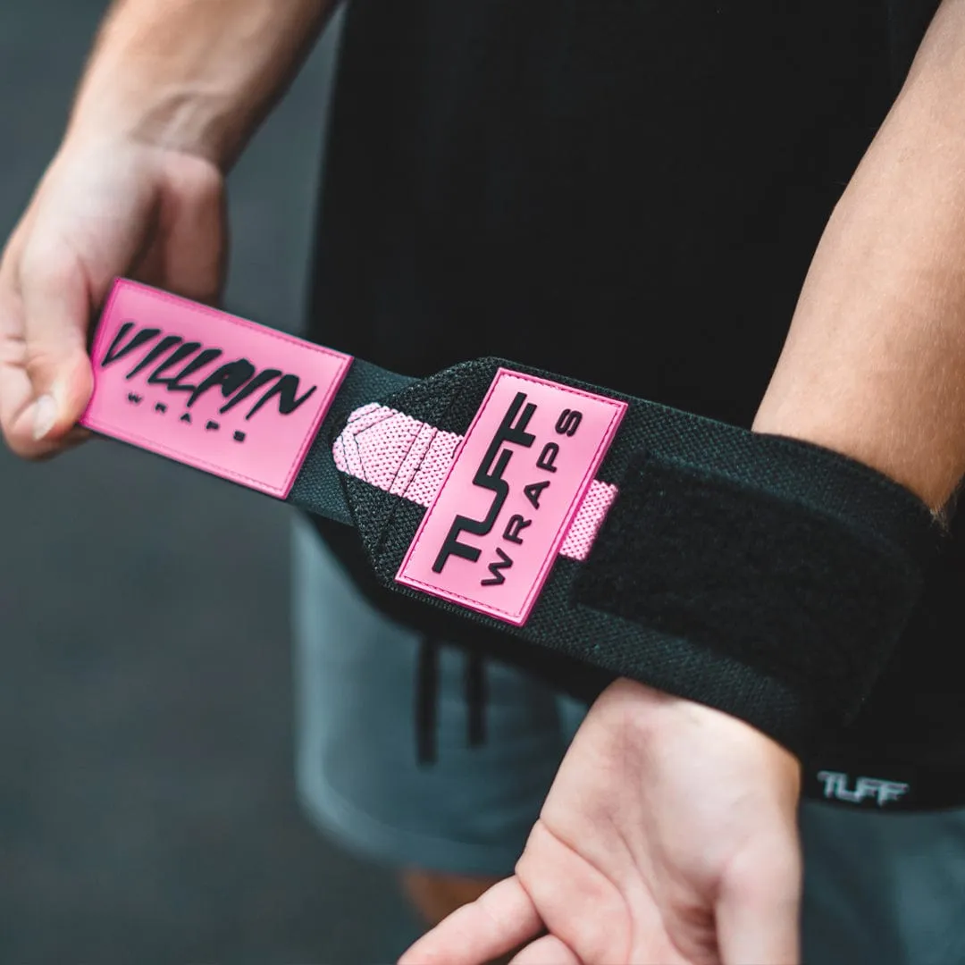 16" Villain Wrist Wraps - Black & Pink