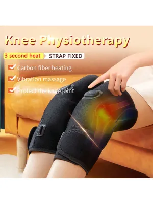 1pc Electric Heating Knee Pad With Vibration Massage For Knee Warmth And Pain Relief