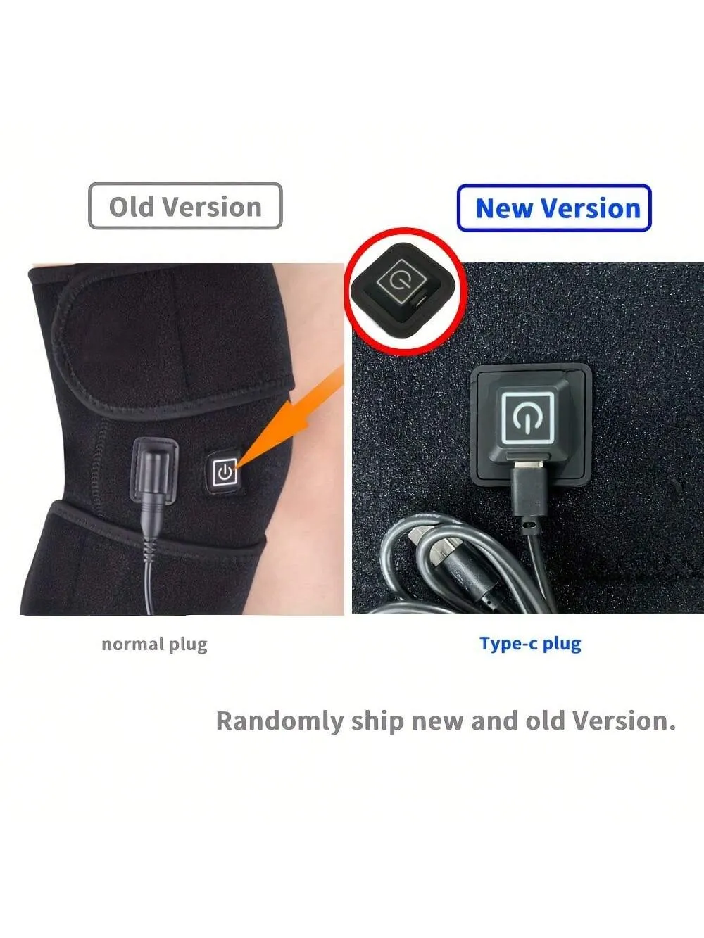1pc Electric Knee Heating Pad USB Heated Knee Brace Support Old Cold Leg Knee Warmer