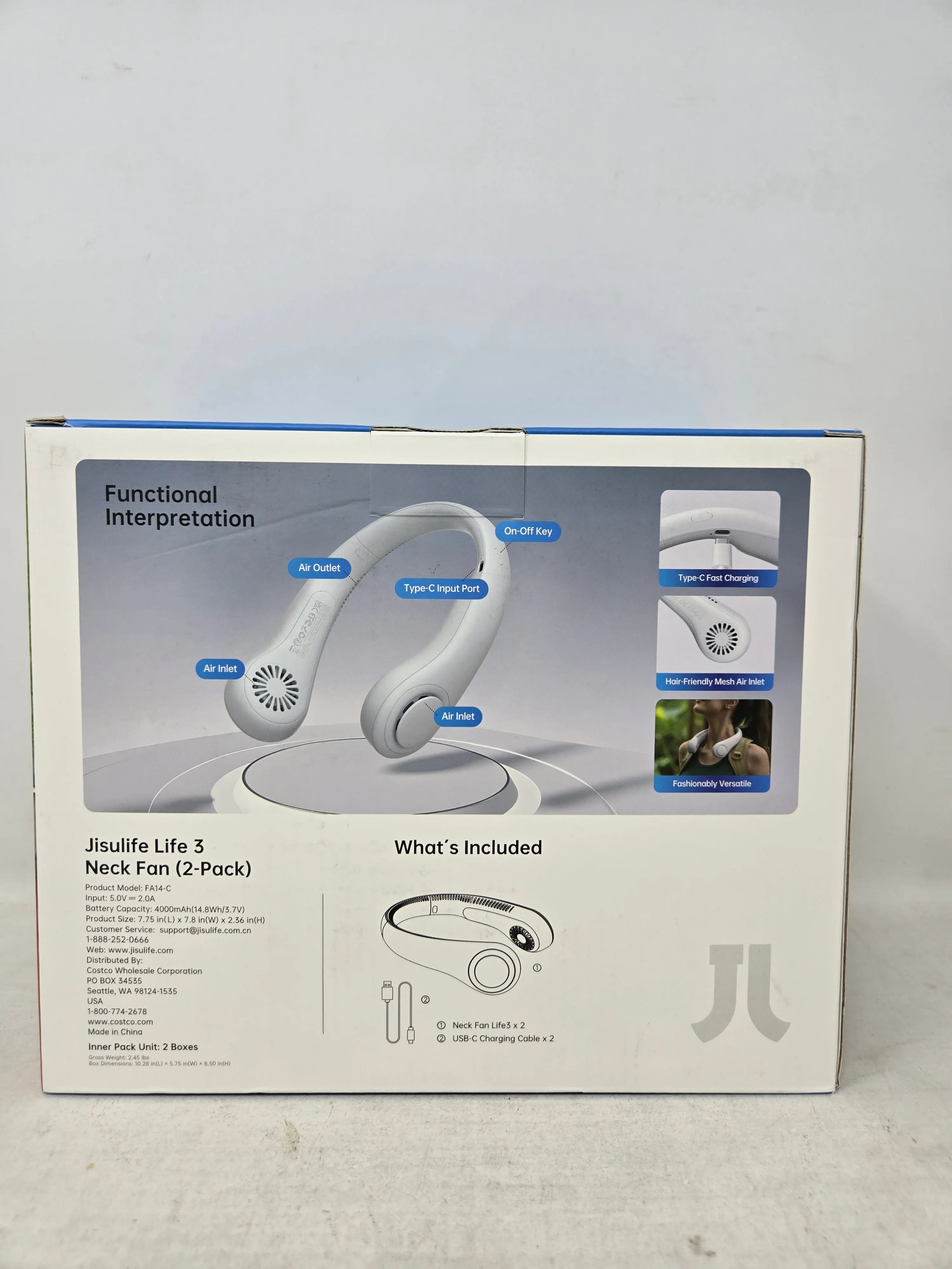 2 Pack Jisulife Neck Fans AP20