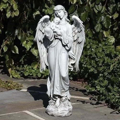 25.5"H Angel Holding Baby Garden Statue
