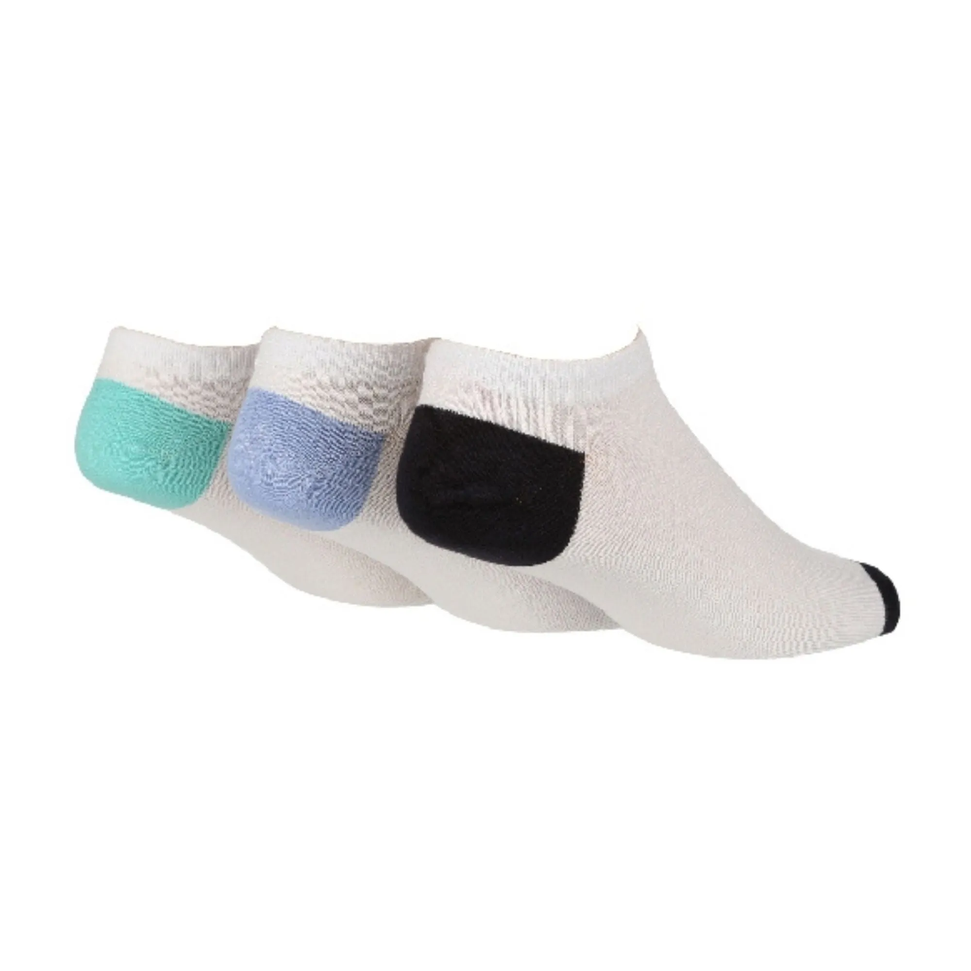 3 Pack Mens Bamboo Trainer Socks with Coloured Heel & Toe