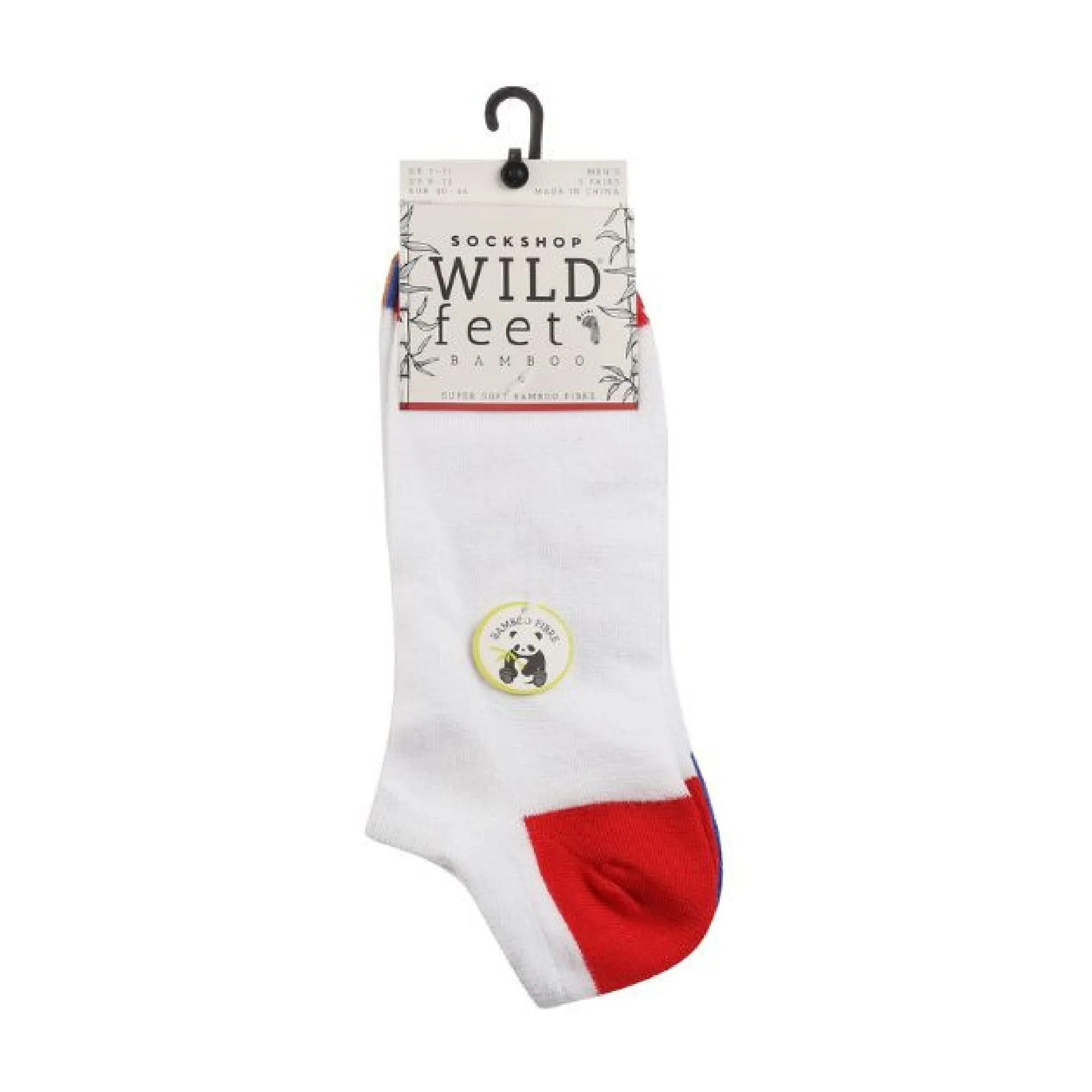 3 Pack Mens Bamboo Trainer Socks with Coloured Heel & Toe