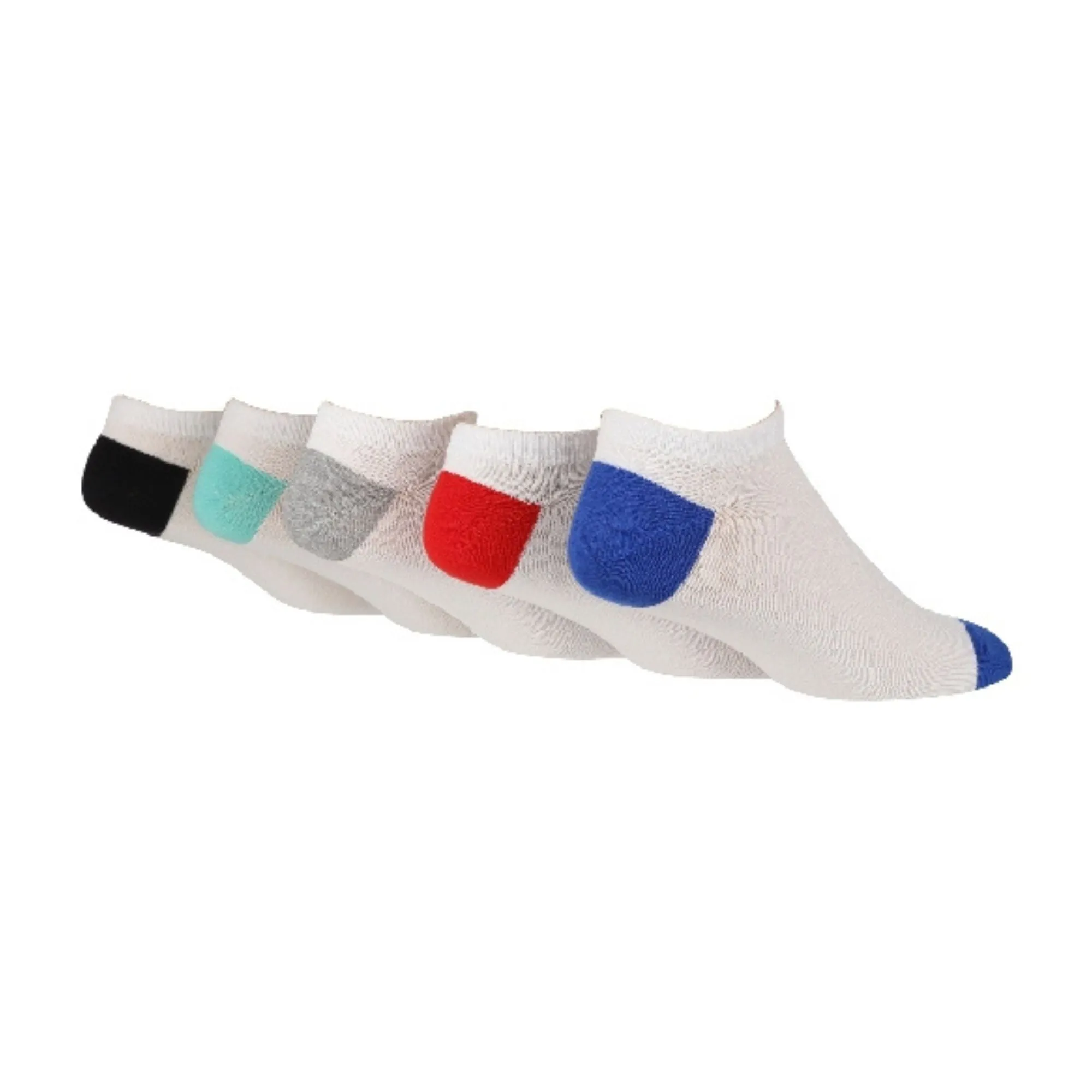 5 Pack Mens Bamboo Trainer Socks with Coloured Heel & Toe