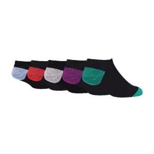 5 Pack Mens Bamboo Trainer Socks with Coloured Heel & Toe