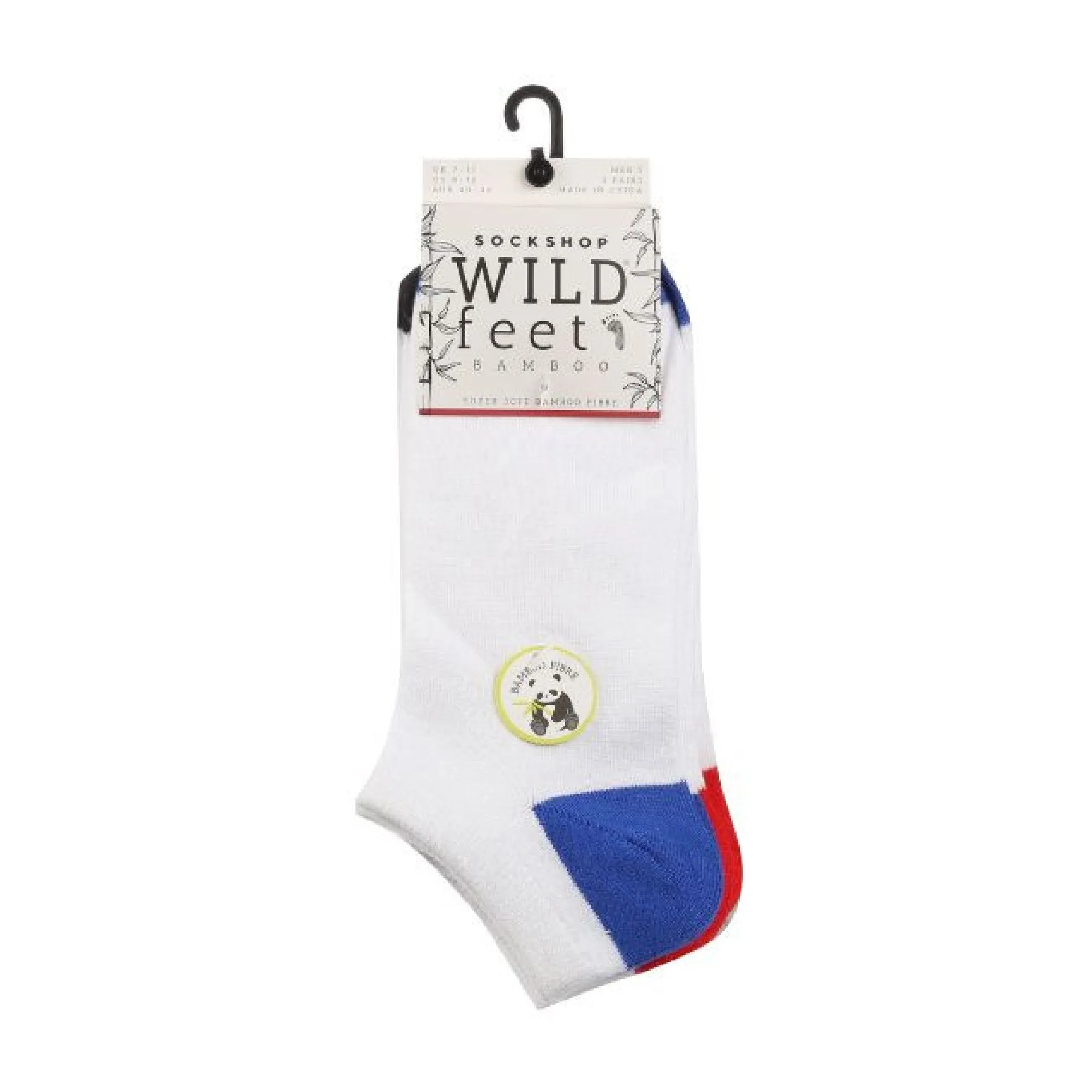 5 Pack Mens Bamboo Trainer Socks with Coloured Heel & Toe