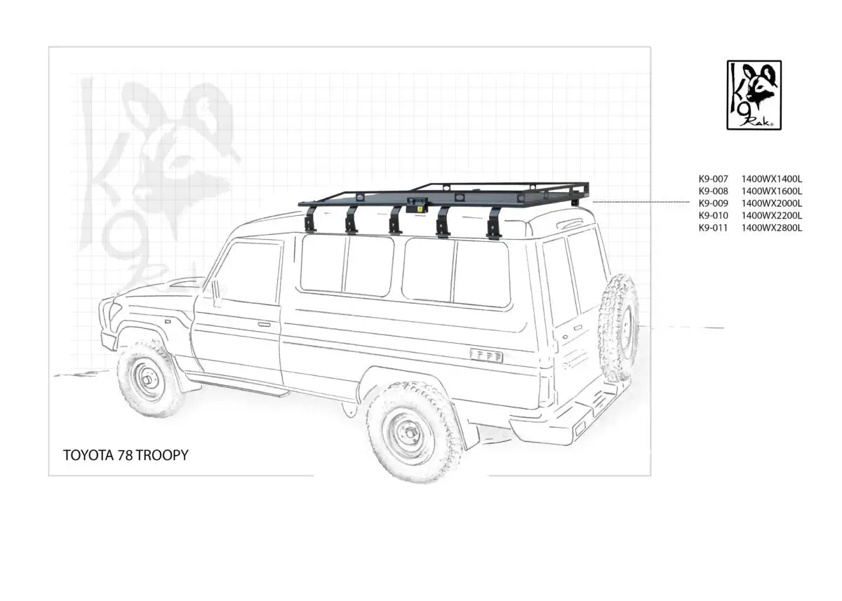 78 Series K9 Roof Racks Expedition Quality