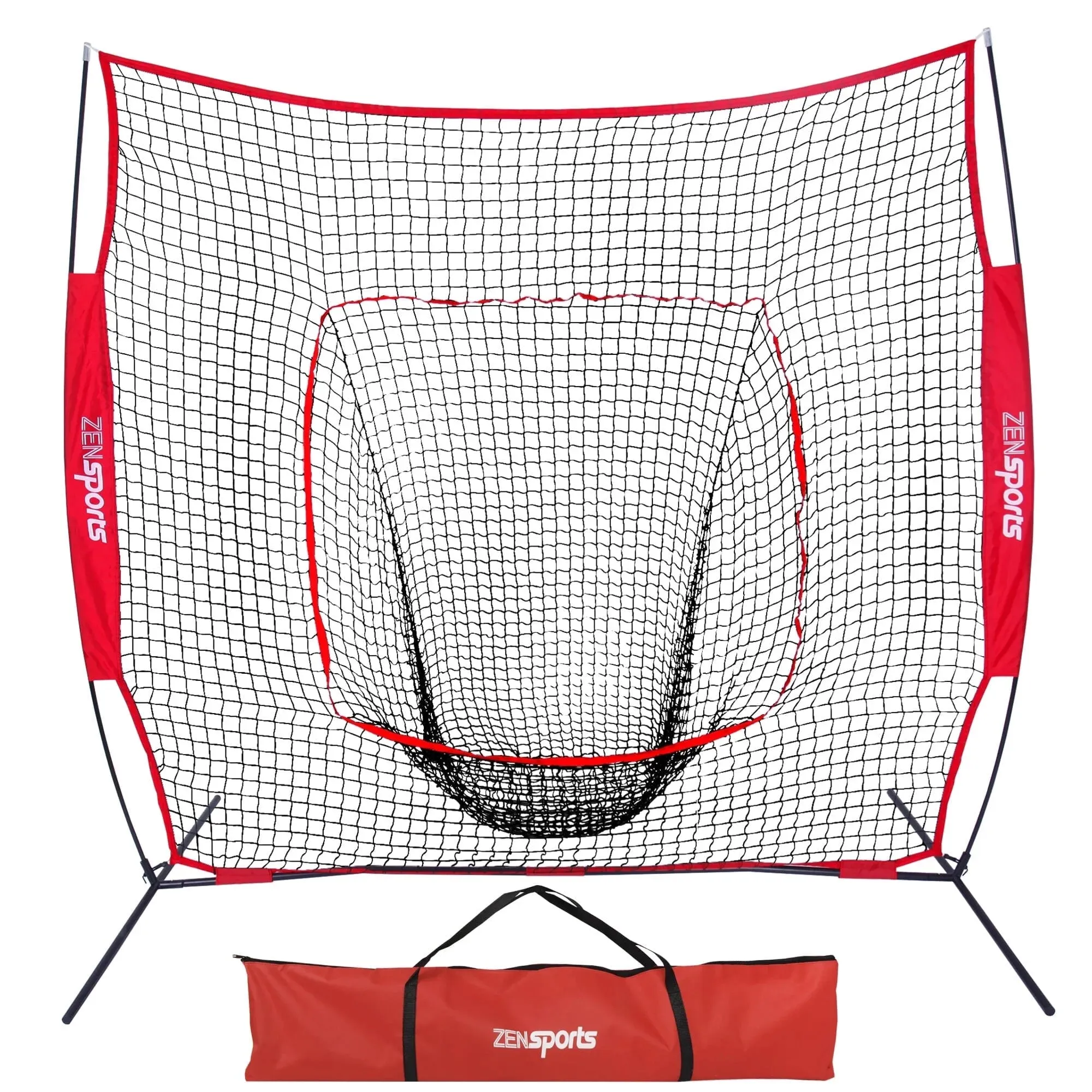7X7Ft Portable Baseball Practice Net Softball Hitting Pitching Net W/Bag