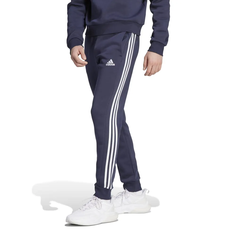 Adidas Mens Fleece 3-Stripes Tapered Cuff Pants