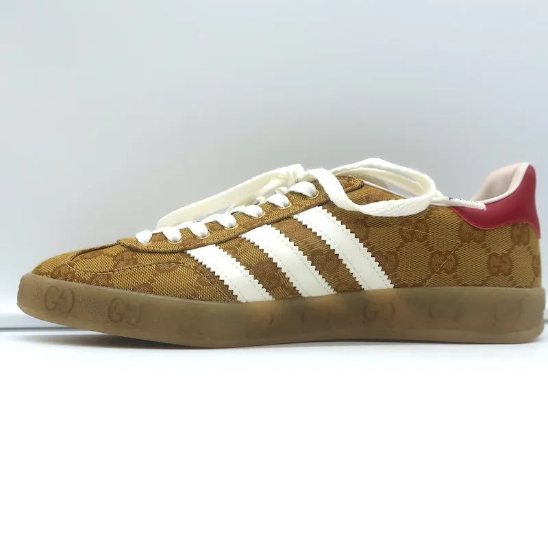 Adidas x Gucci Gazelle GG Monogram Low Top Sneakers Brown Size 7 HQ8850 NEW