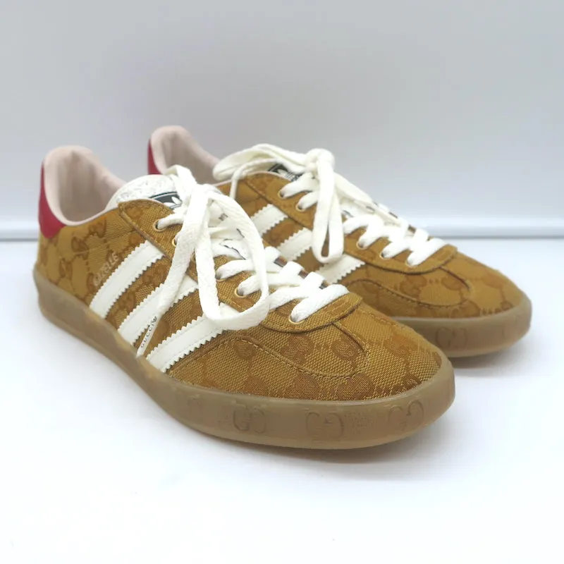 Adidas x Gucci Gazelle GG Monogram Low Top Sneakers Brown Size 7 HQ8850 NEW