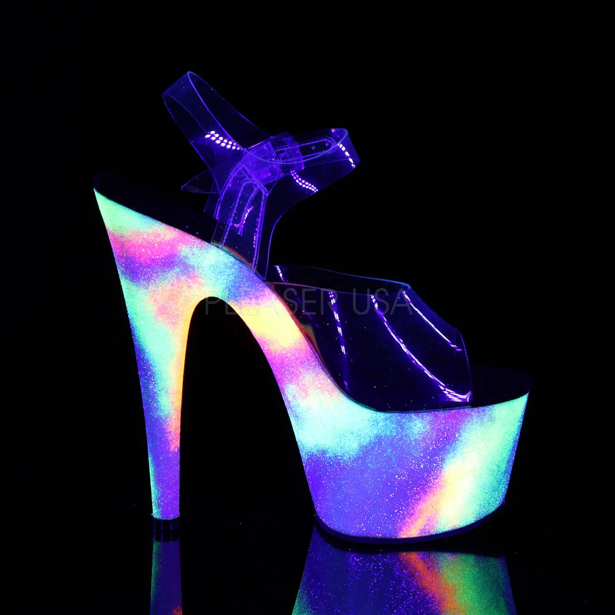 ADORE-708GXY  Clear/Neon Galaxy Glitter