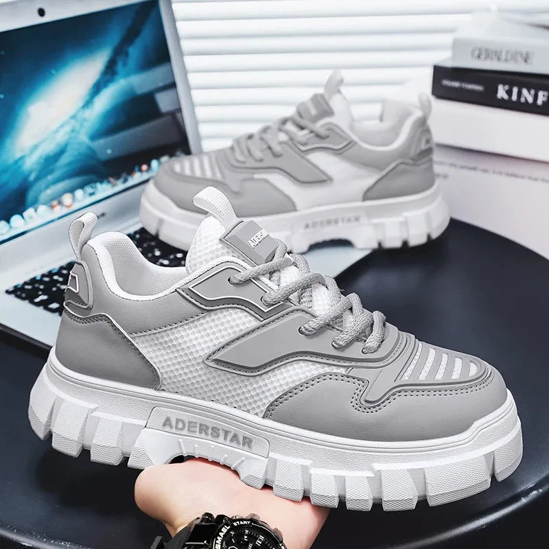 ADVBRIDGE  -  Men's Korean Casual Shoes Four Seasons Thick Sole Comfortable Outdoor Walking Shoes Fashion Youth Soft Sole Sports Shoes
