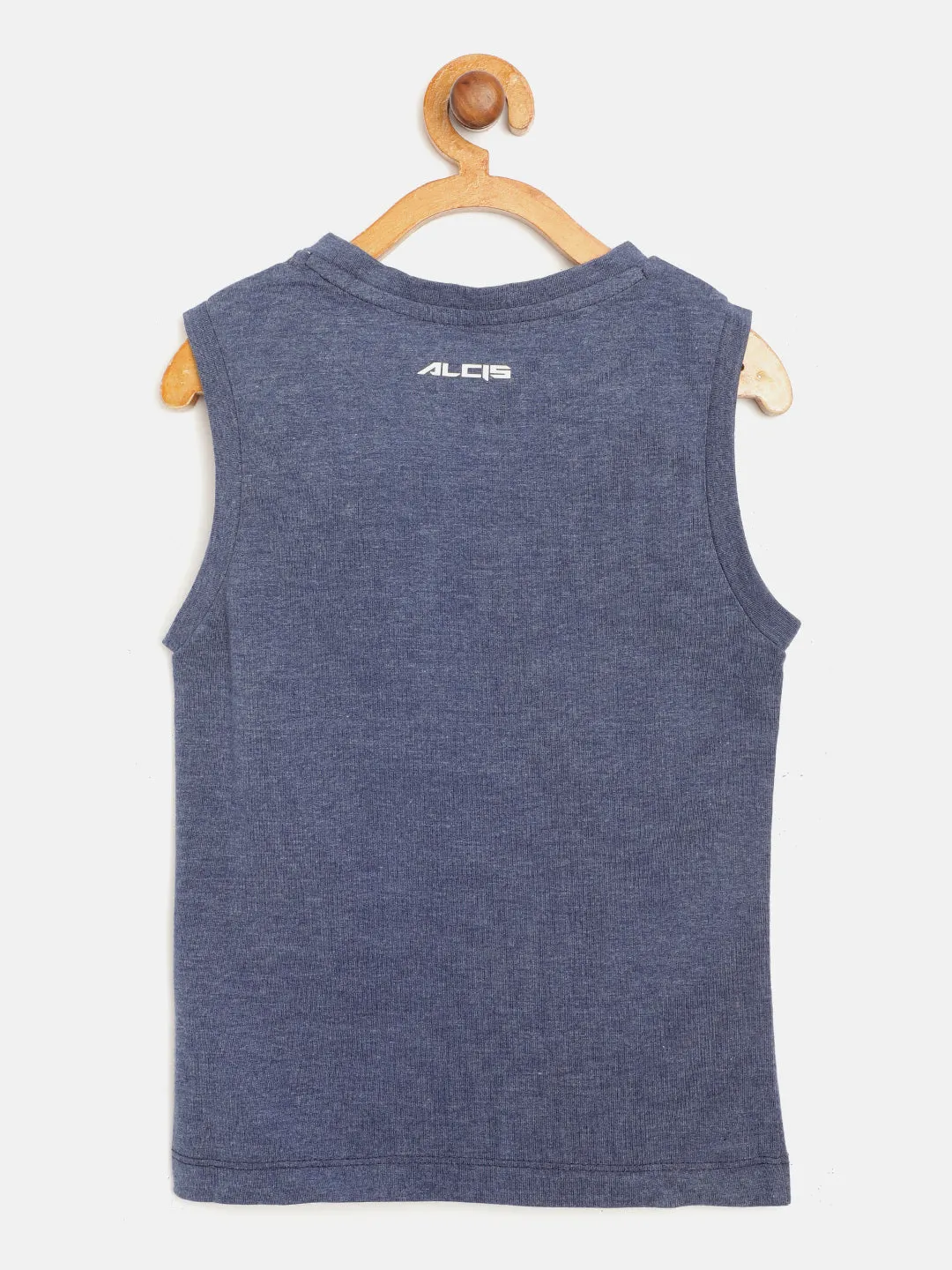 Alcis Boys Blue & White Baseball Print Sleeveless T-shirt