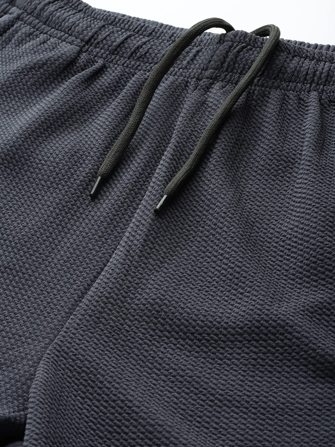 Alcis Men Charcoal Grey Solid Slim Fit Running Shorts