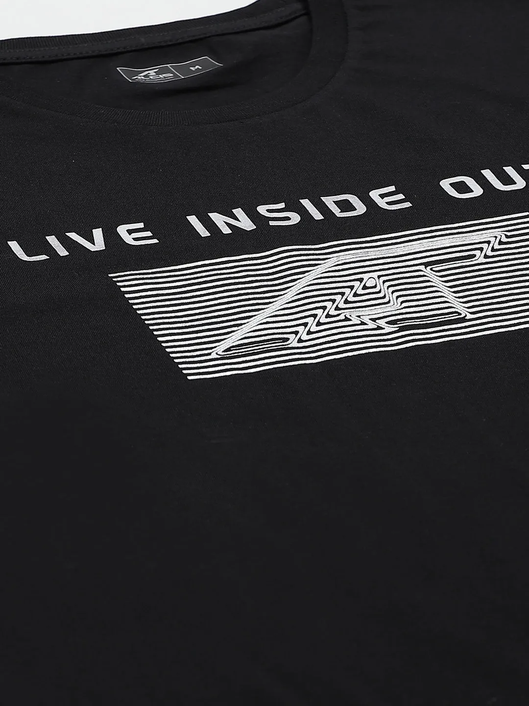 Alcis Men Printed Black Tshirts