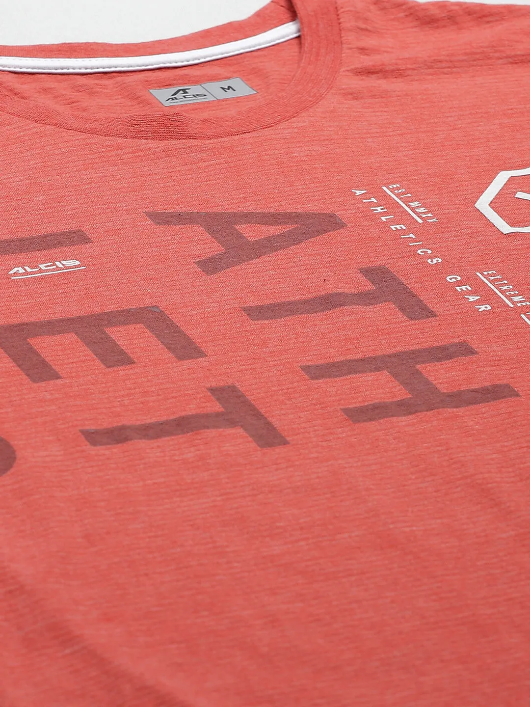 Alcis Men Printed Orange Tshirts