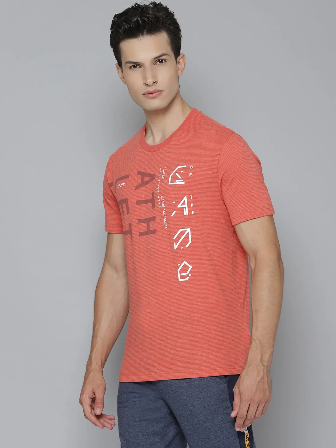 Alcis Men Printed Orange Tshirts