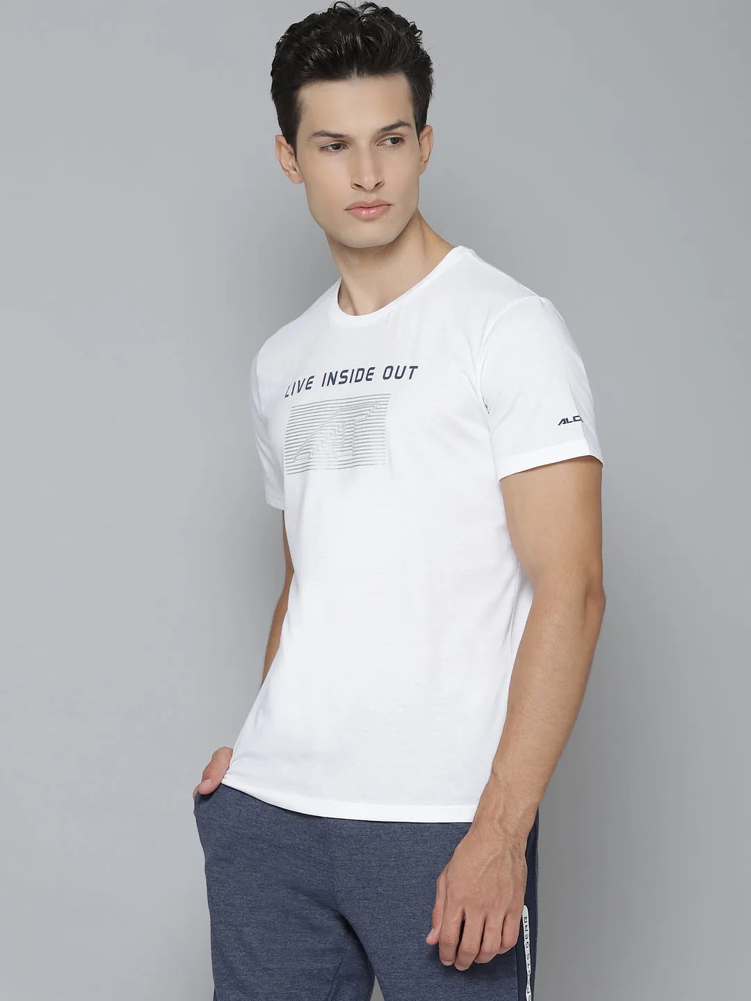 Alcis Men Printed White Tshirts