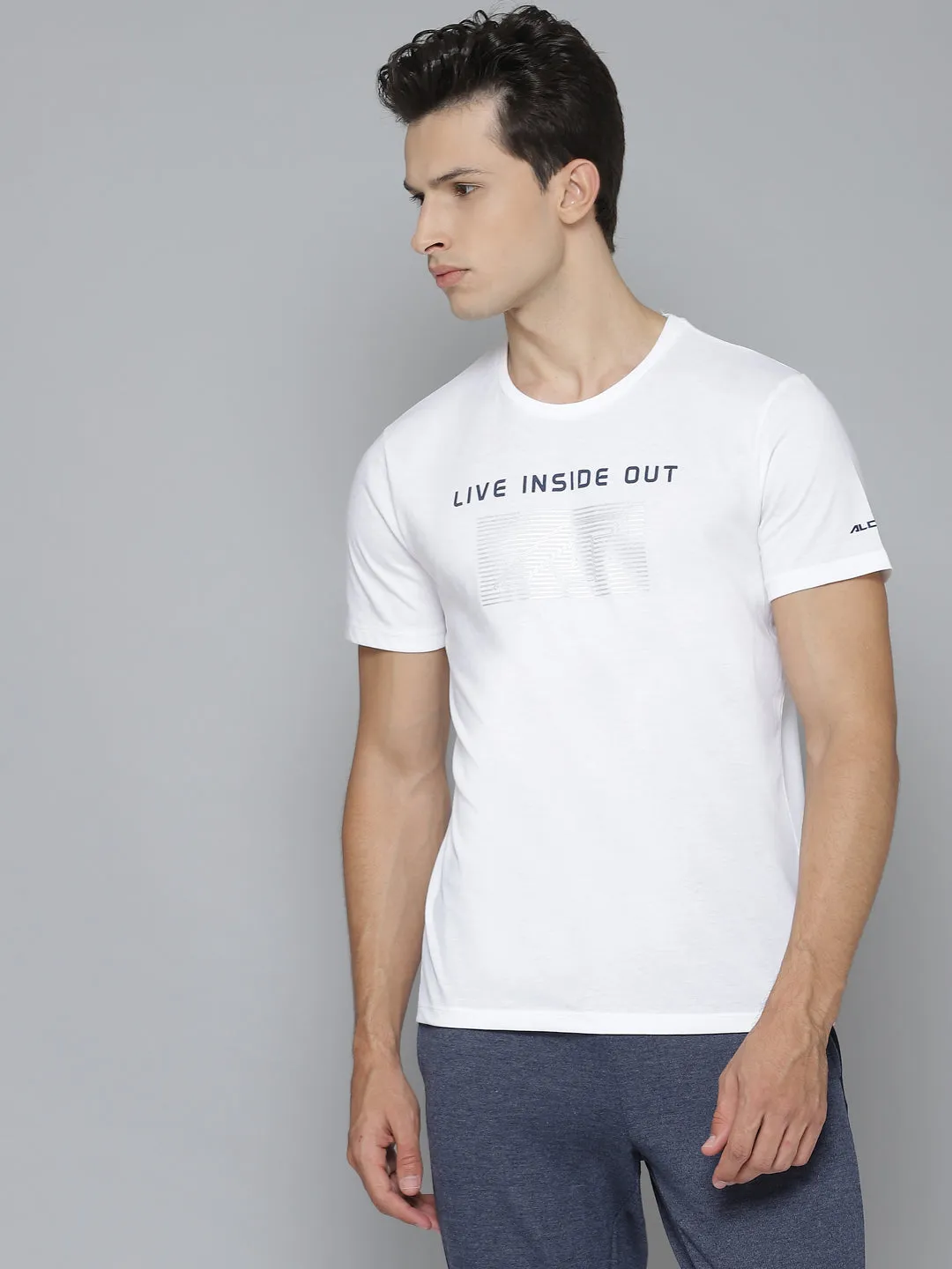 Alcis Men Printed White Tshirts