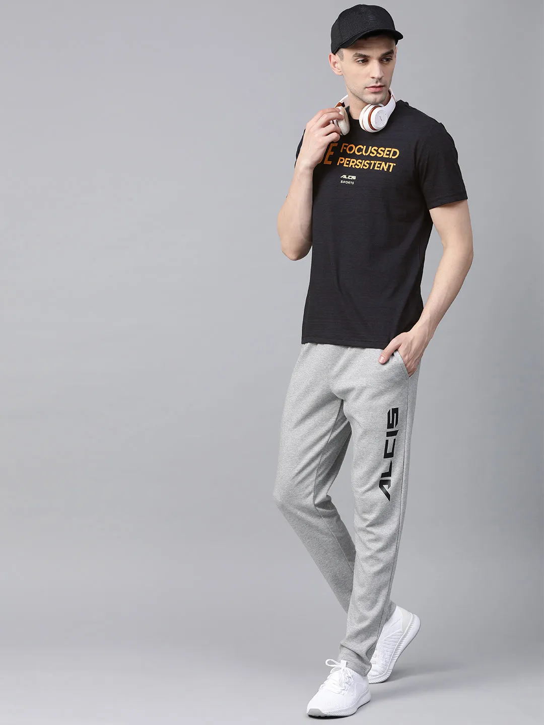 Alcis Mens Solid Black Tshirt