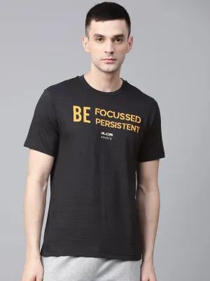 Alcis Mens Solid Black Tshirt