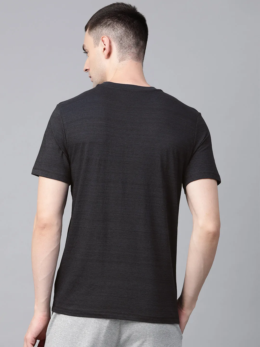 Alcis Mens Solid Black Tshirt