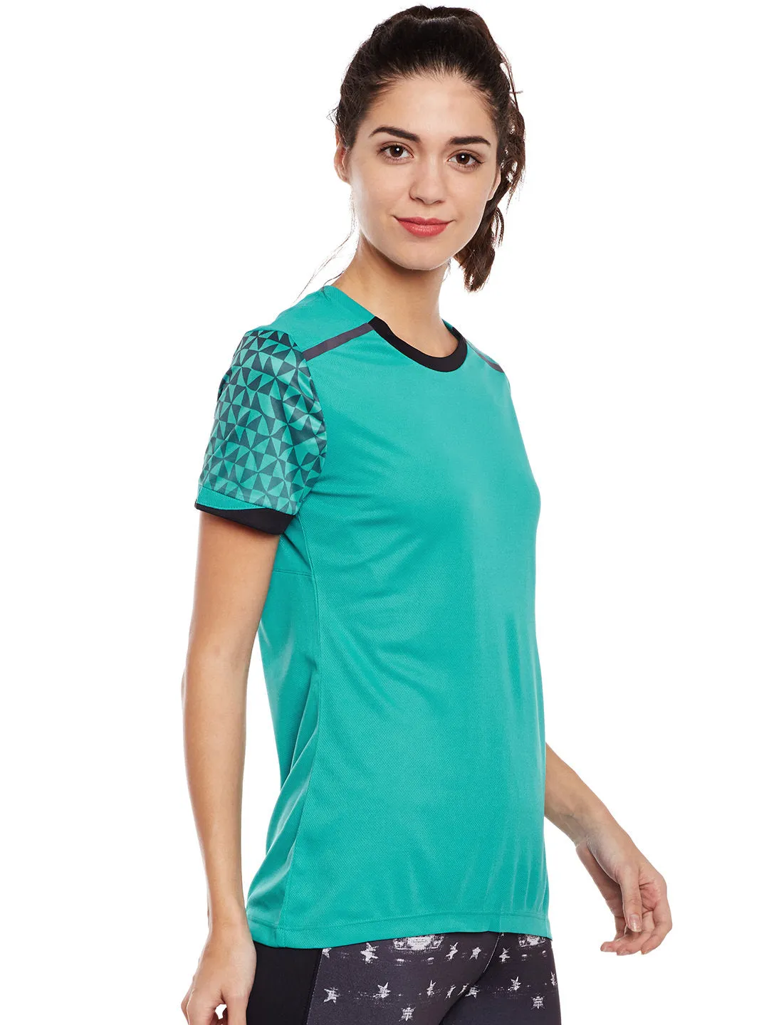 Alcis Women Printed Blue Tshirts