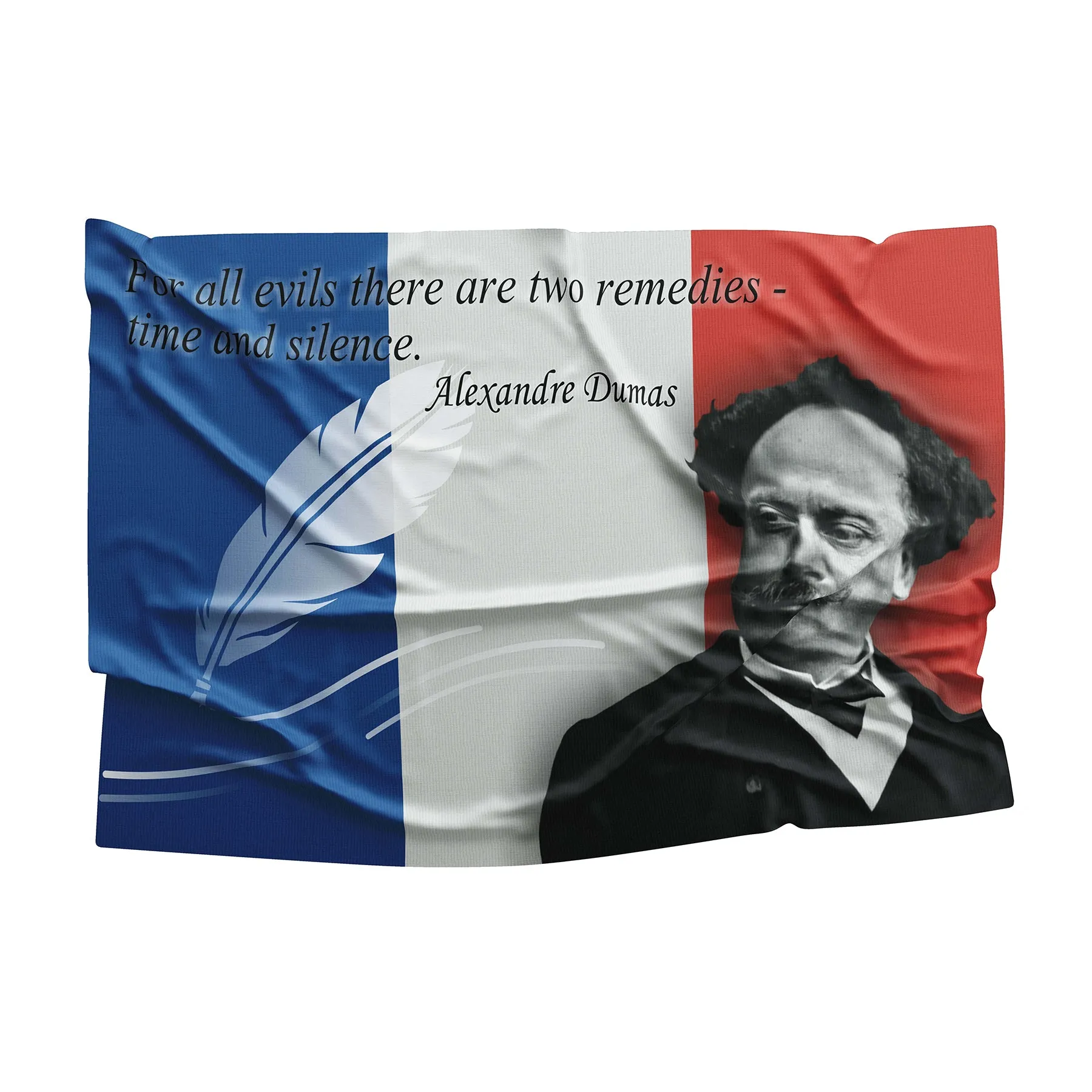 Alexandre Dumas French Novelist Writer Flag Banner