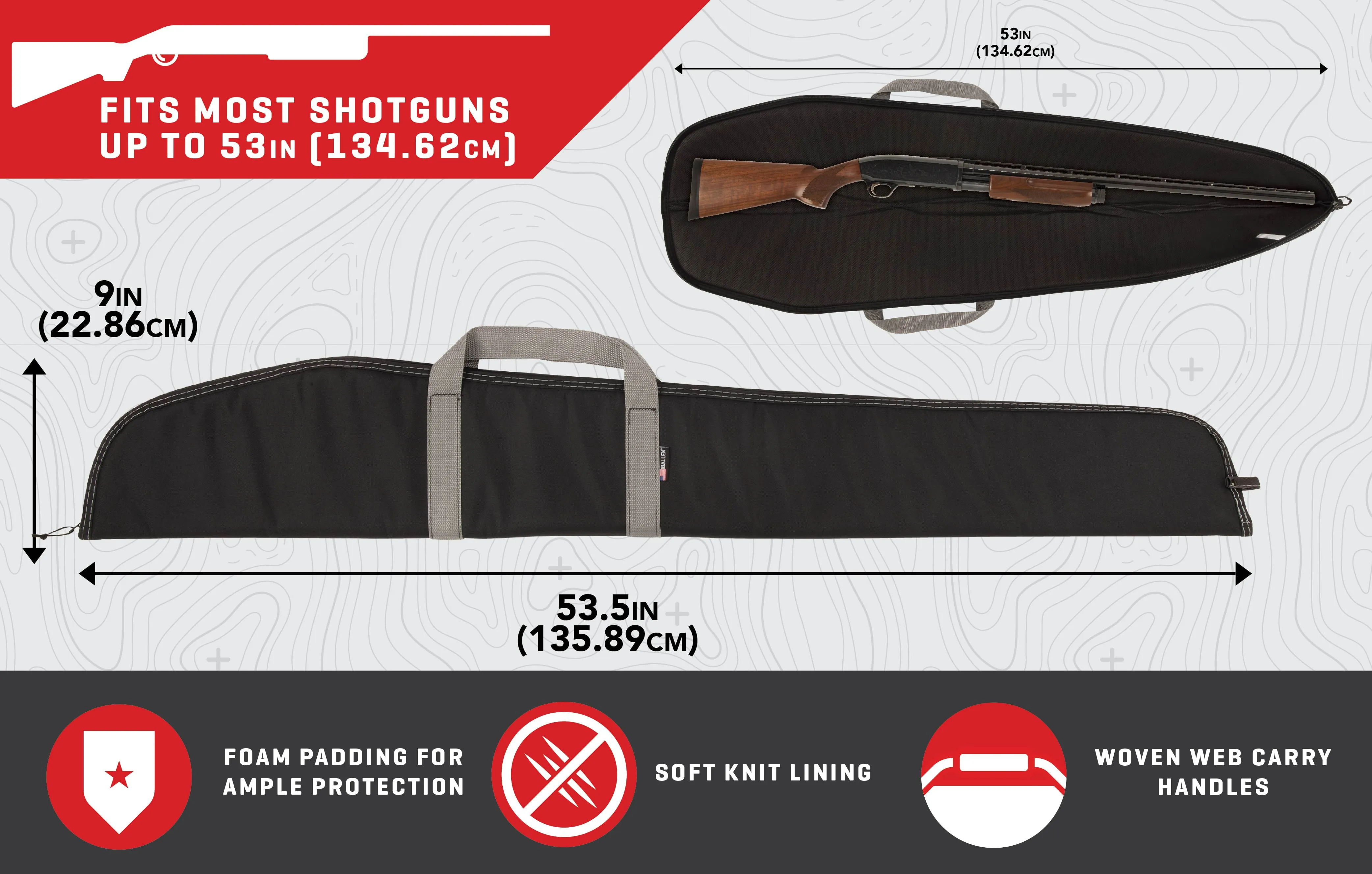 Allen Company Eldorado 52 Long x 9 Wide Shotgun Case, Black