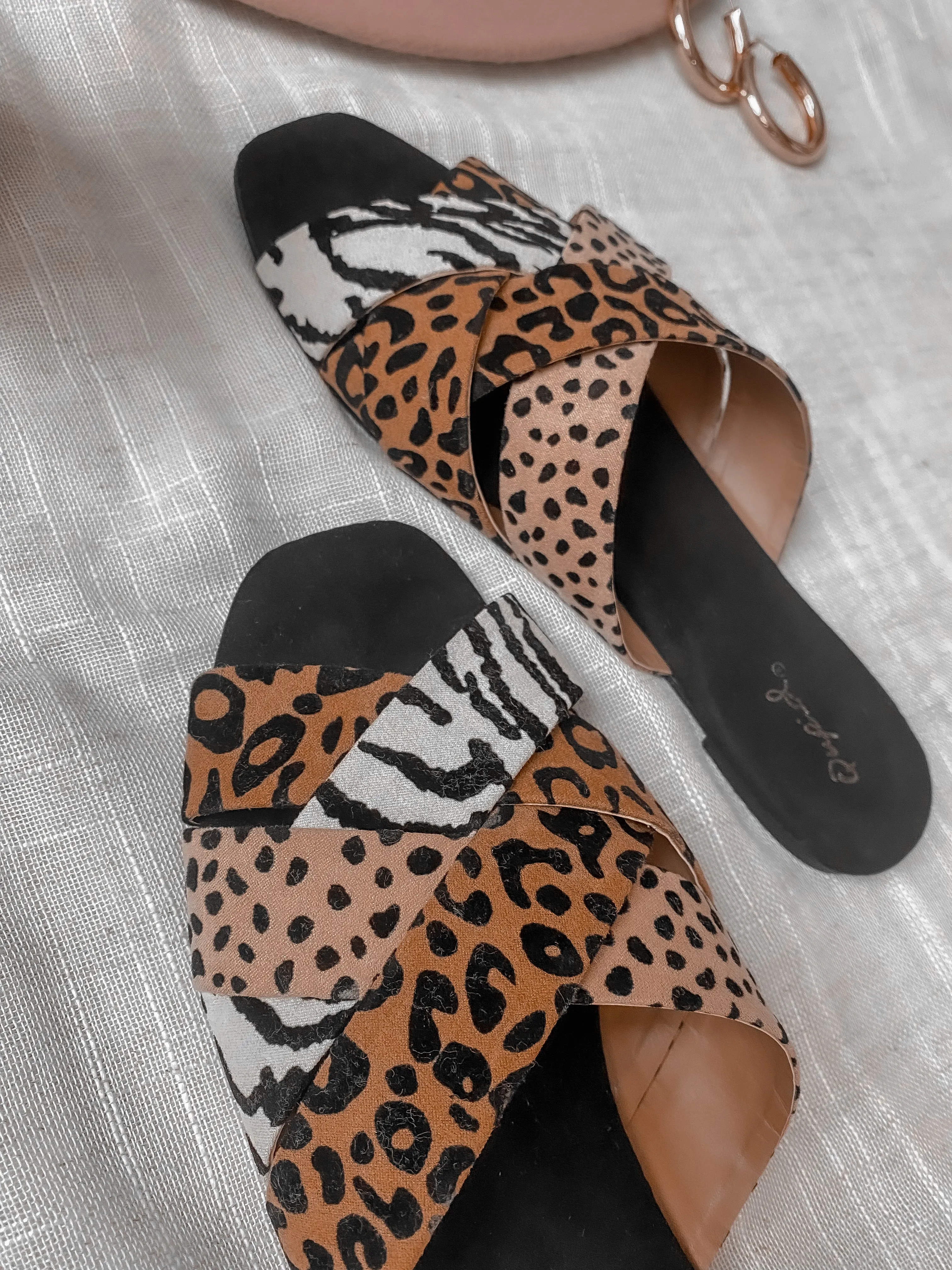 animal print is her fave color sandals