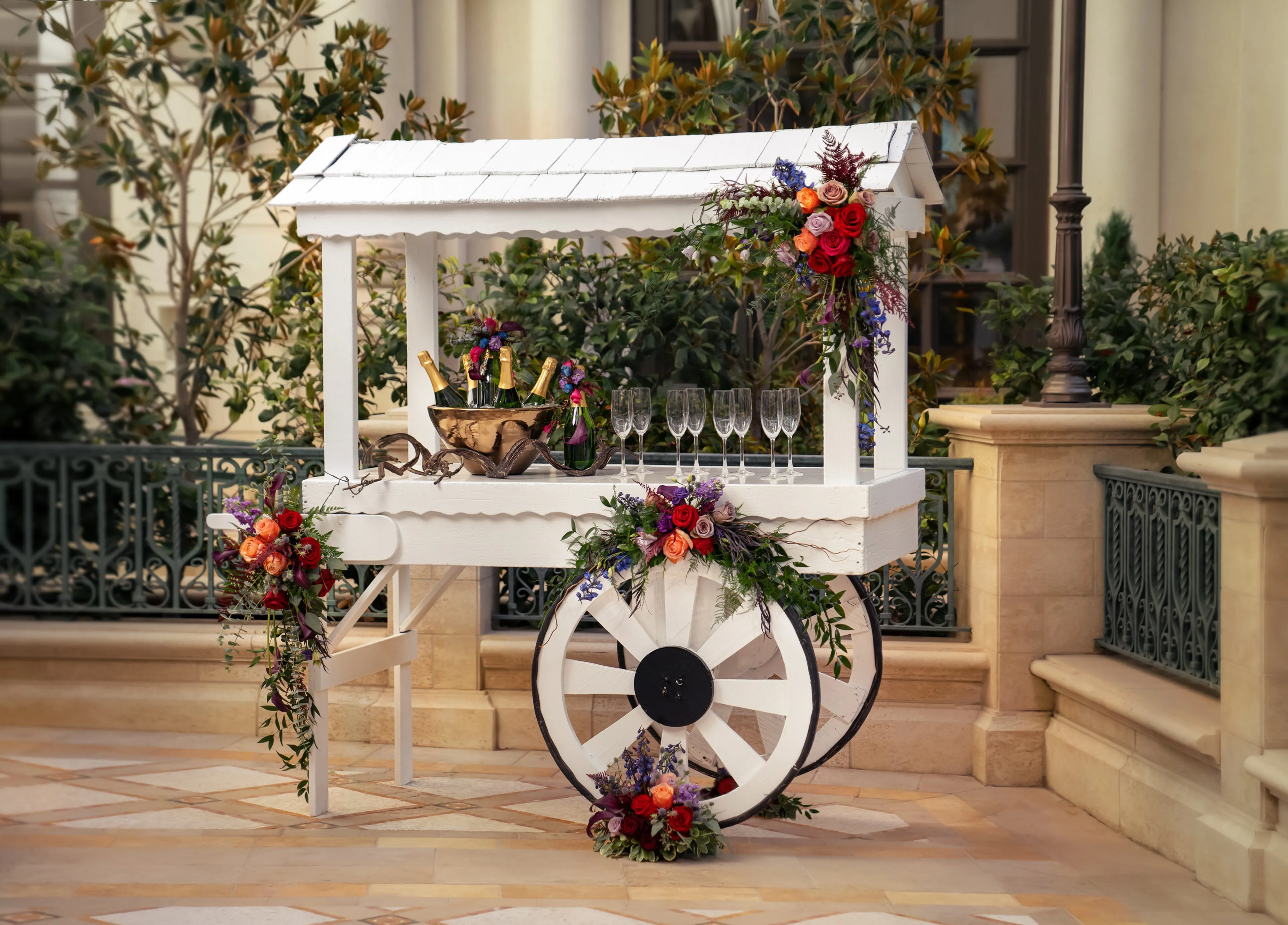 Antique Floral Cart