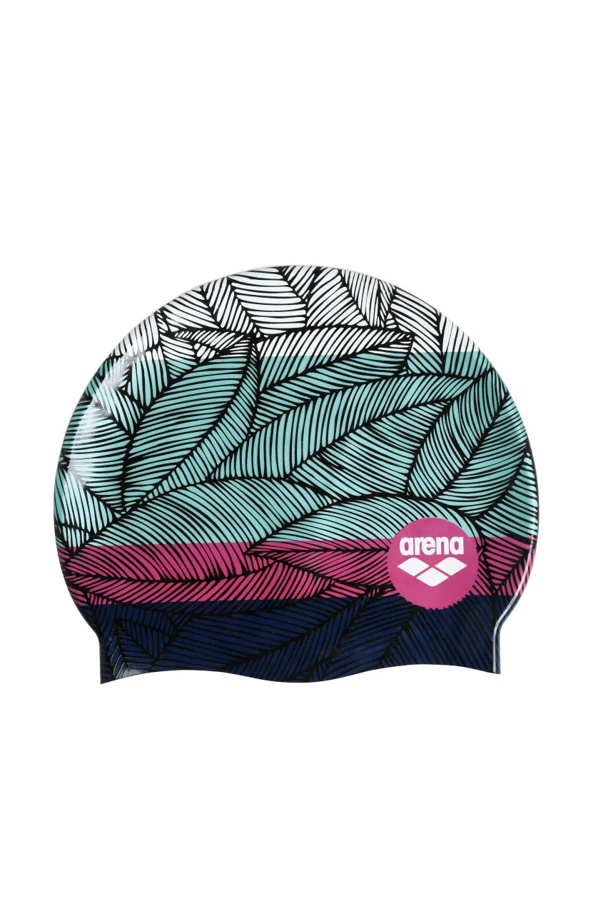 Arena Silicone Swim Cap Print 2- Foliage