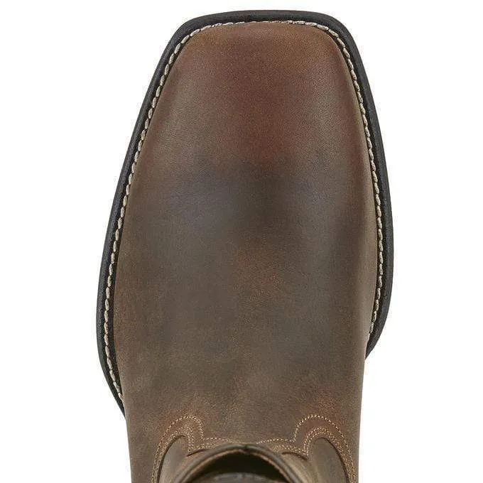 Ariat Mens Wide Square Toe Roper Boots Brown