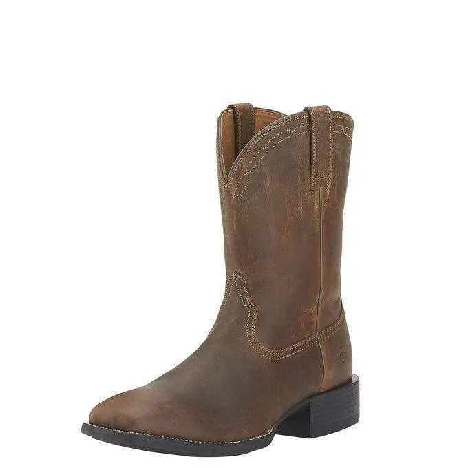 Ariat Mens Wide Square Toe Roper Boots Brown