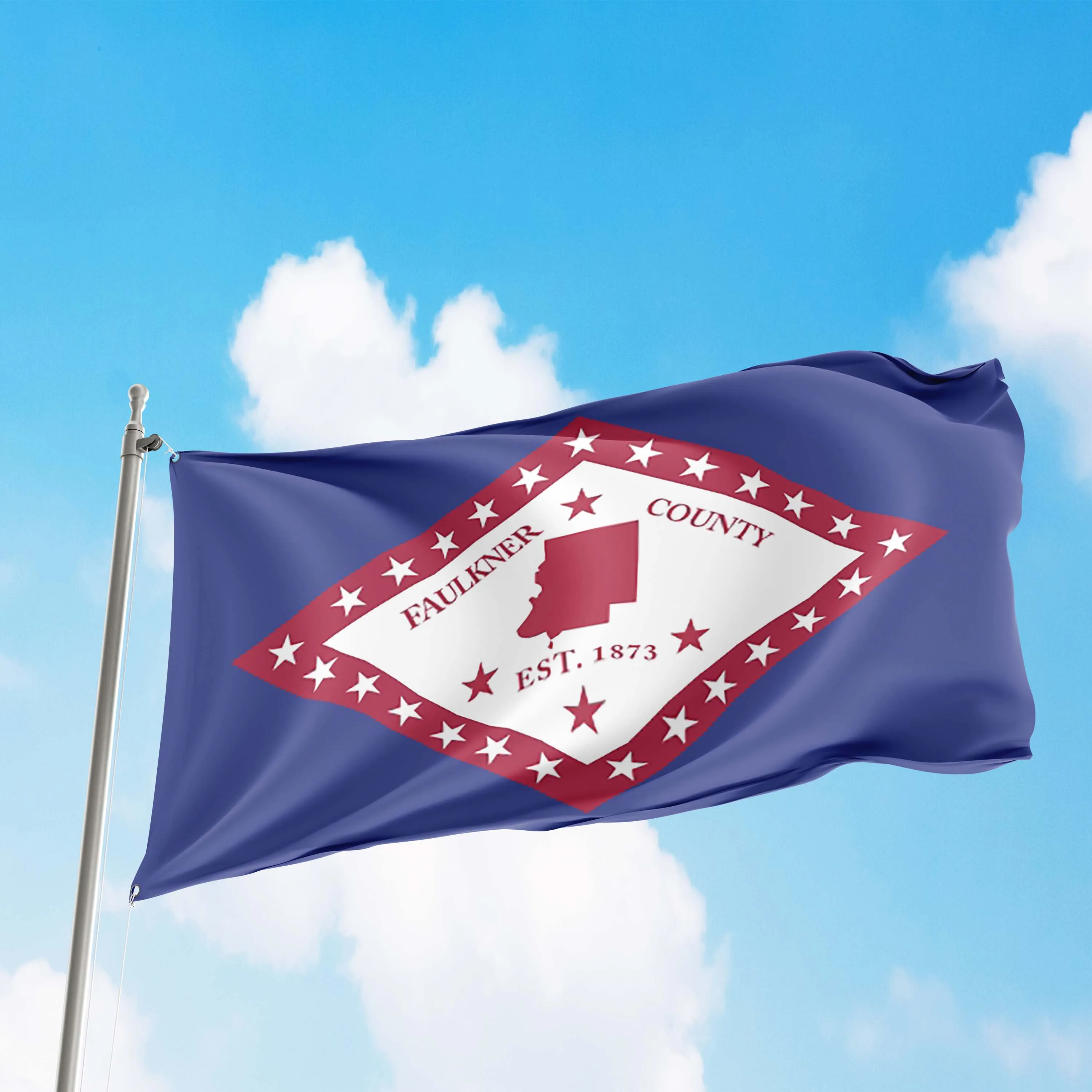 Arkansas State Counties and Cities USA United States of America Flag Banner