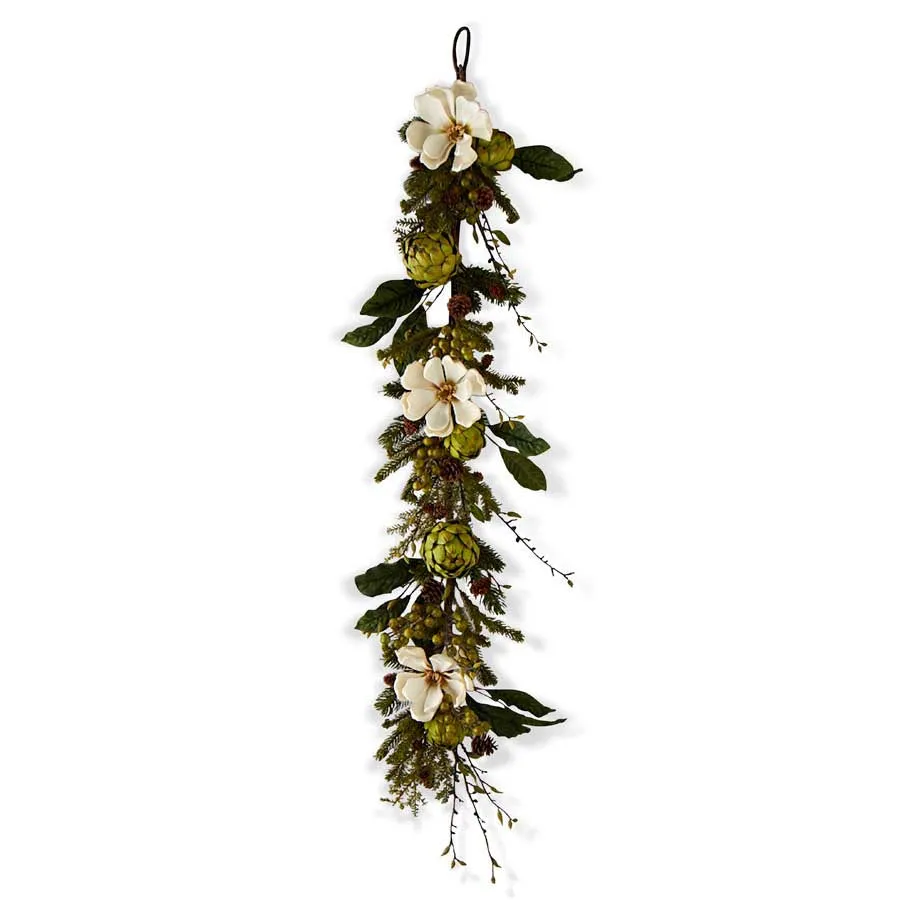 Artichoke Magnolia Garland 5 Ft