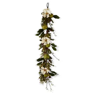 Artichoke Magnolia Garland 5 Ft