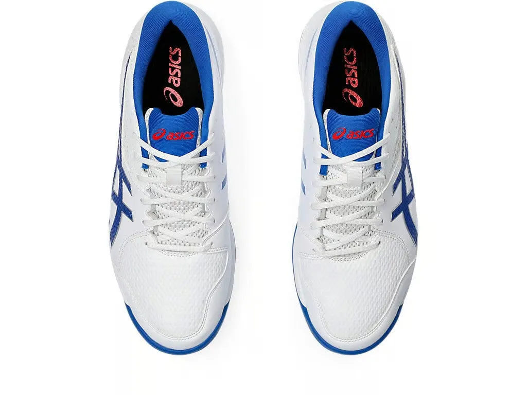 Asics GEL Peake 2 Cricket Shoes White and Tuna Blue