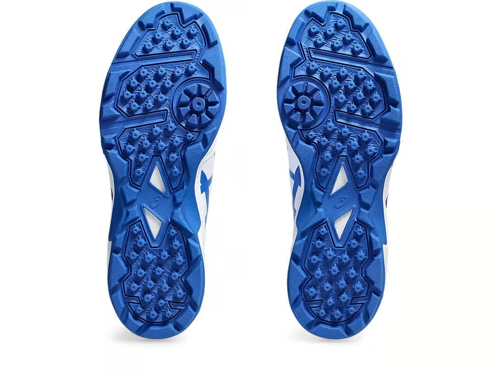 Asics GEL Peake 2 Cricket Shoes White and Tuna Blue