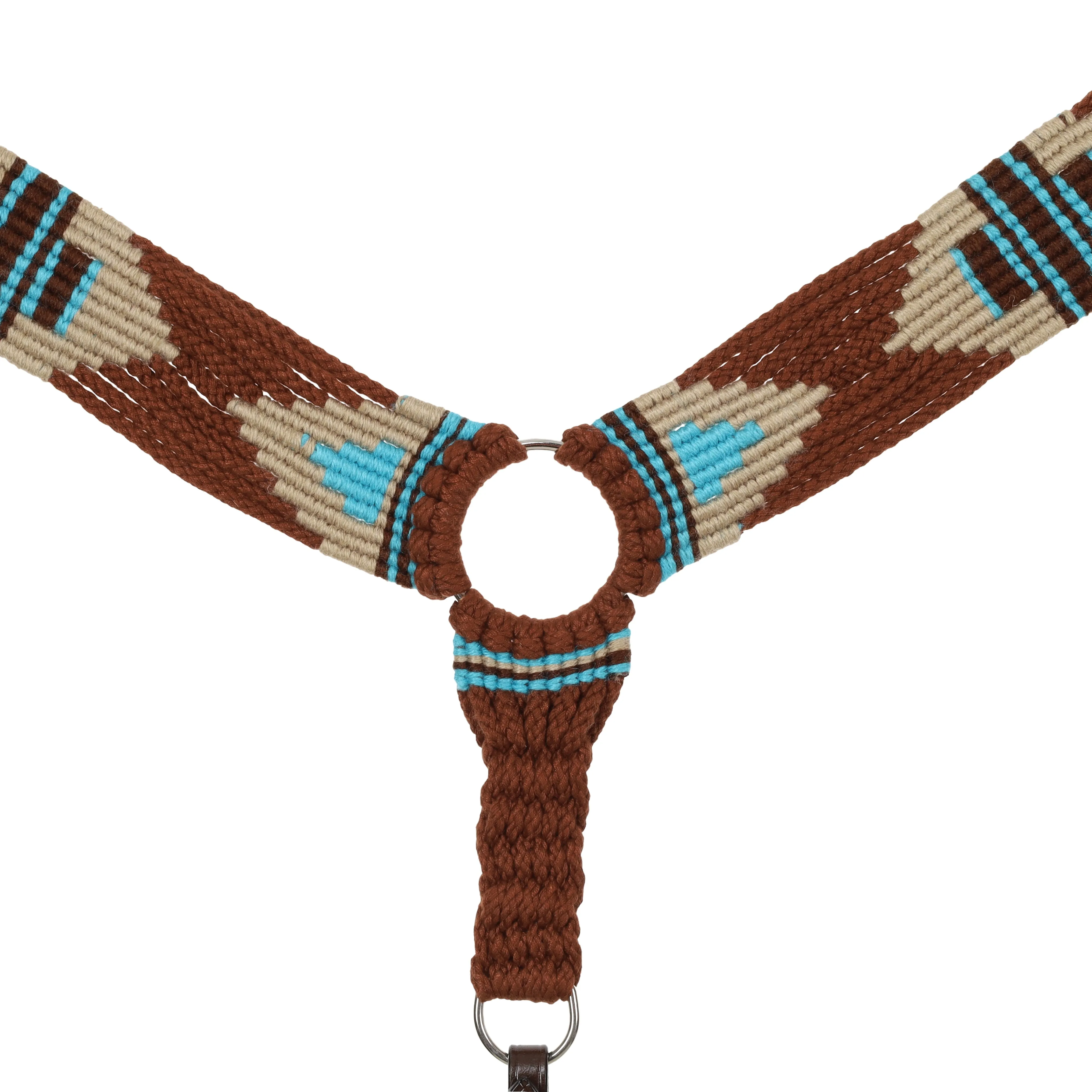 Aztec Design Multi-Strand Brown Wool String Breastcollar