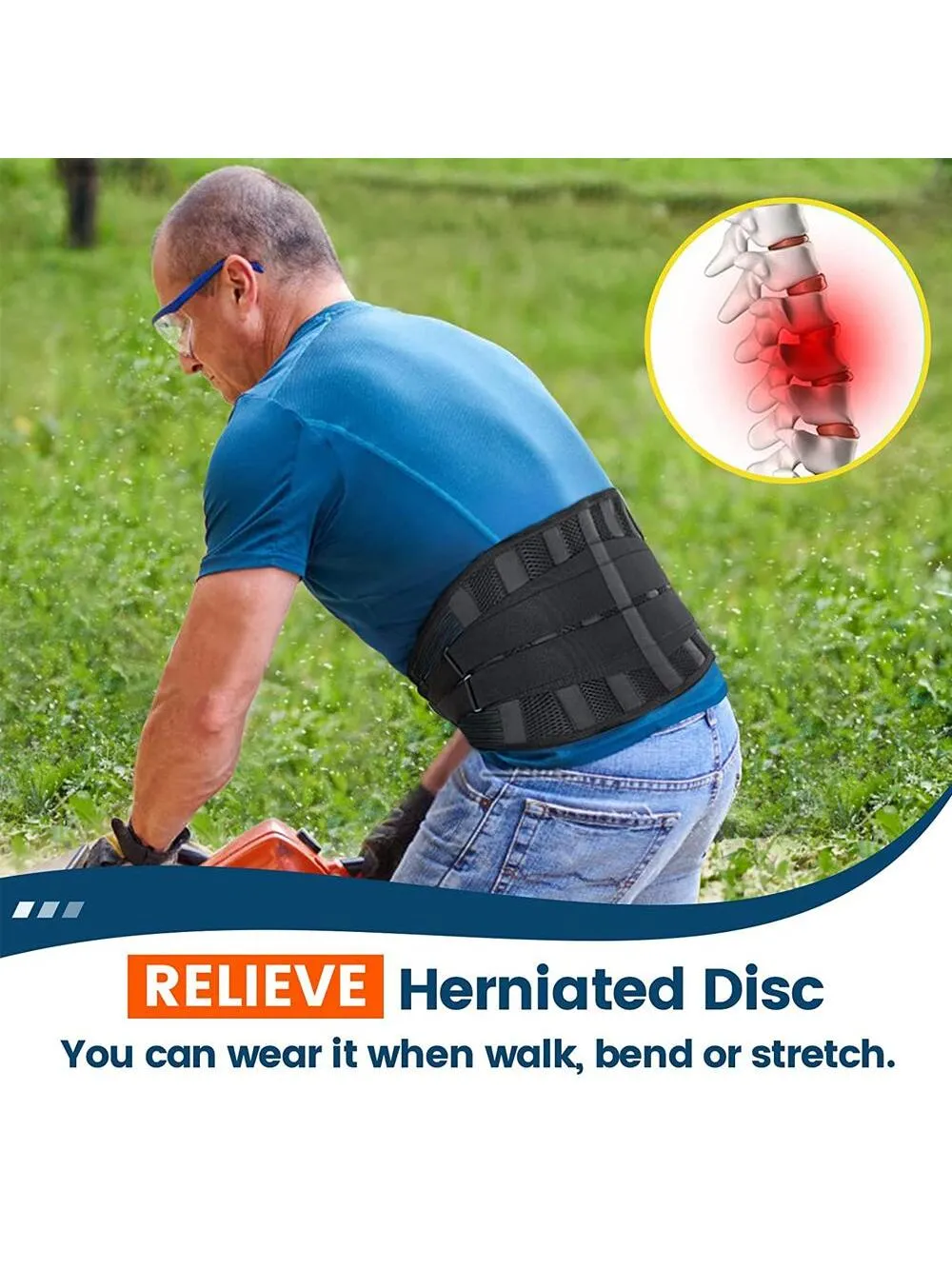Back Brace for Lower Back Support Belt for Women & Men, Breathable Lower Back Brace with Lumbar Pad
