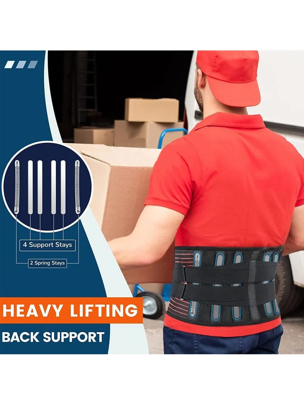 Back Brace for Lower Back Support Belt for Women & Men, Breathable Lower Back Brace with Lumbar Pad