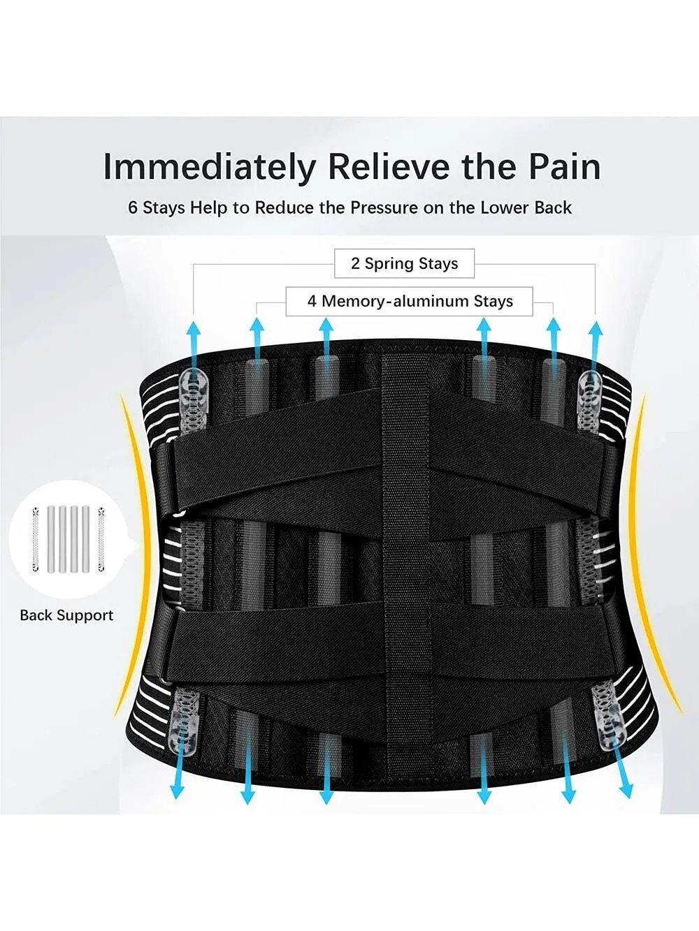 Back Brace for Lower Back Support Belt for Women & Men, Breathable Lower Back Brace with Lumbar Pad