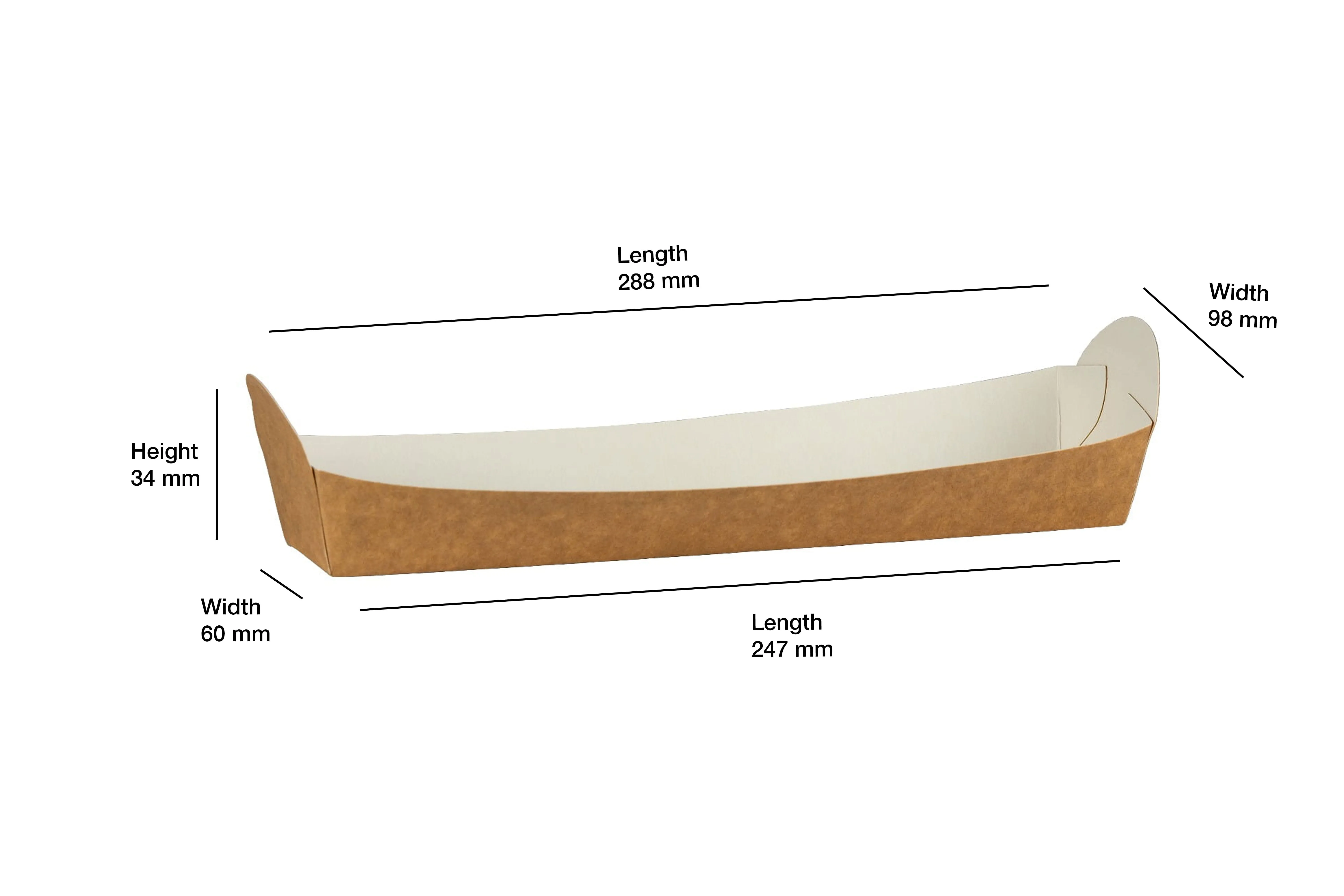 Baguette Tray Compostable Kraft