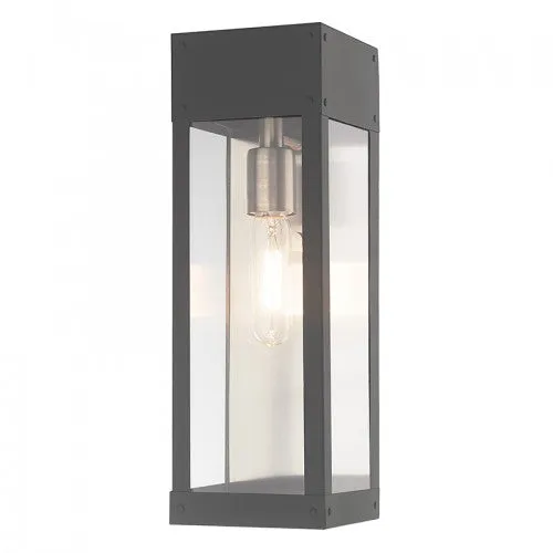 Barrett 1 Lt Scandinavian Gray Wall Lantern