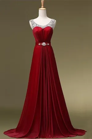 Beading Long High Low A-line Charming Prom Dresses K106