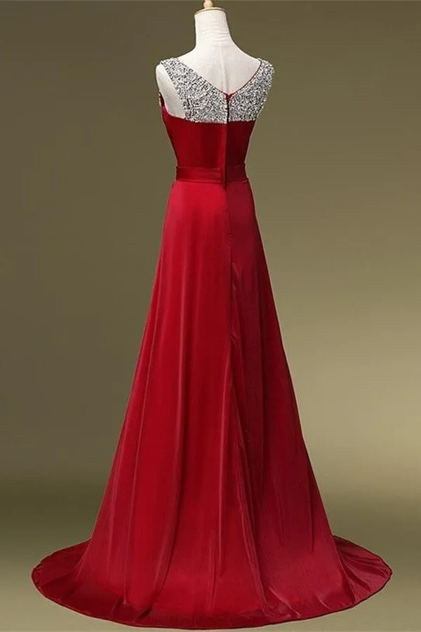 Beading Long High Low A-line Charming Prom Dresses K106